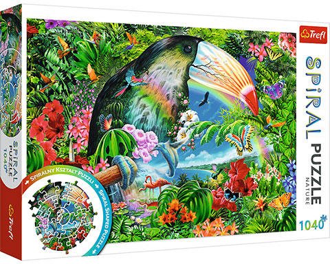 Spirál puzzle - Trópusi állatok Trefl 1000 darabos kirakó puzzle (TR - 40014) - puzzlegarden