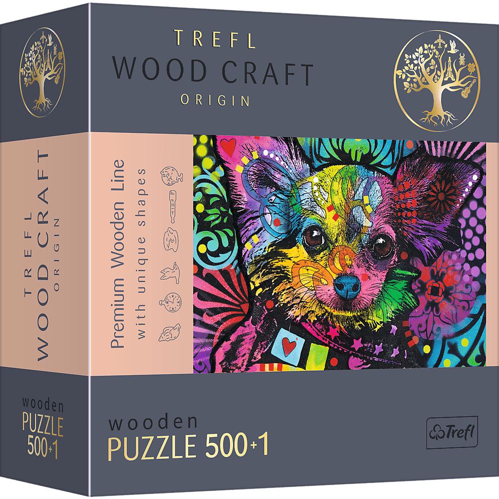 Színes Kölyökkutya - Fa kirakó Trefl Wood Craft 500 darabos kirakó puzzle (TR - 20160) - puzzlegarden
