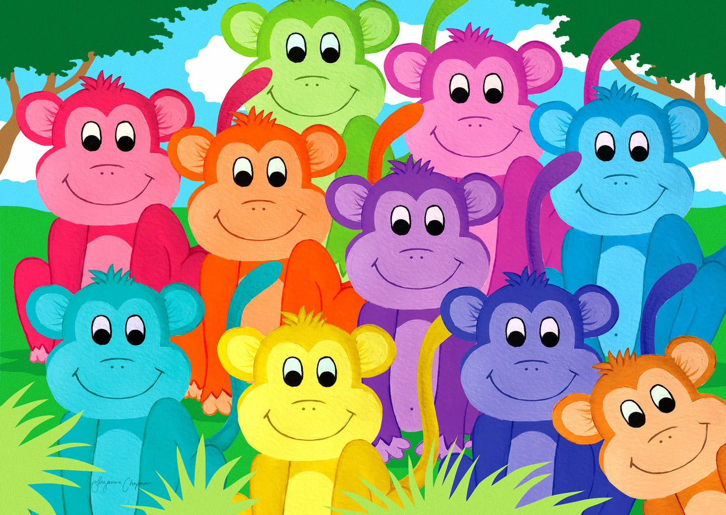 Színes Majmok Enjoy 1000 darabos kirakó puzzle (EN - 2060) - puzzlegarden