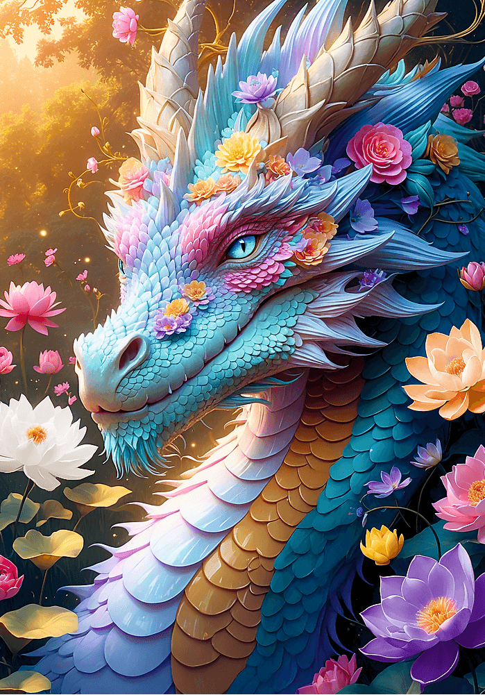 Színes sárkány Trefl 1000 darabos kirakó puzzle (TR - 10953) - puzzlegarden