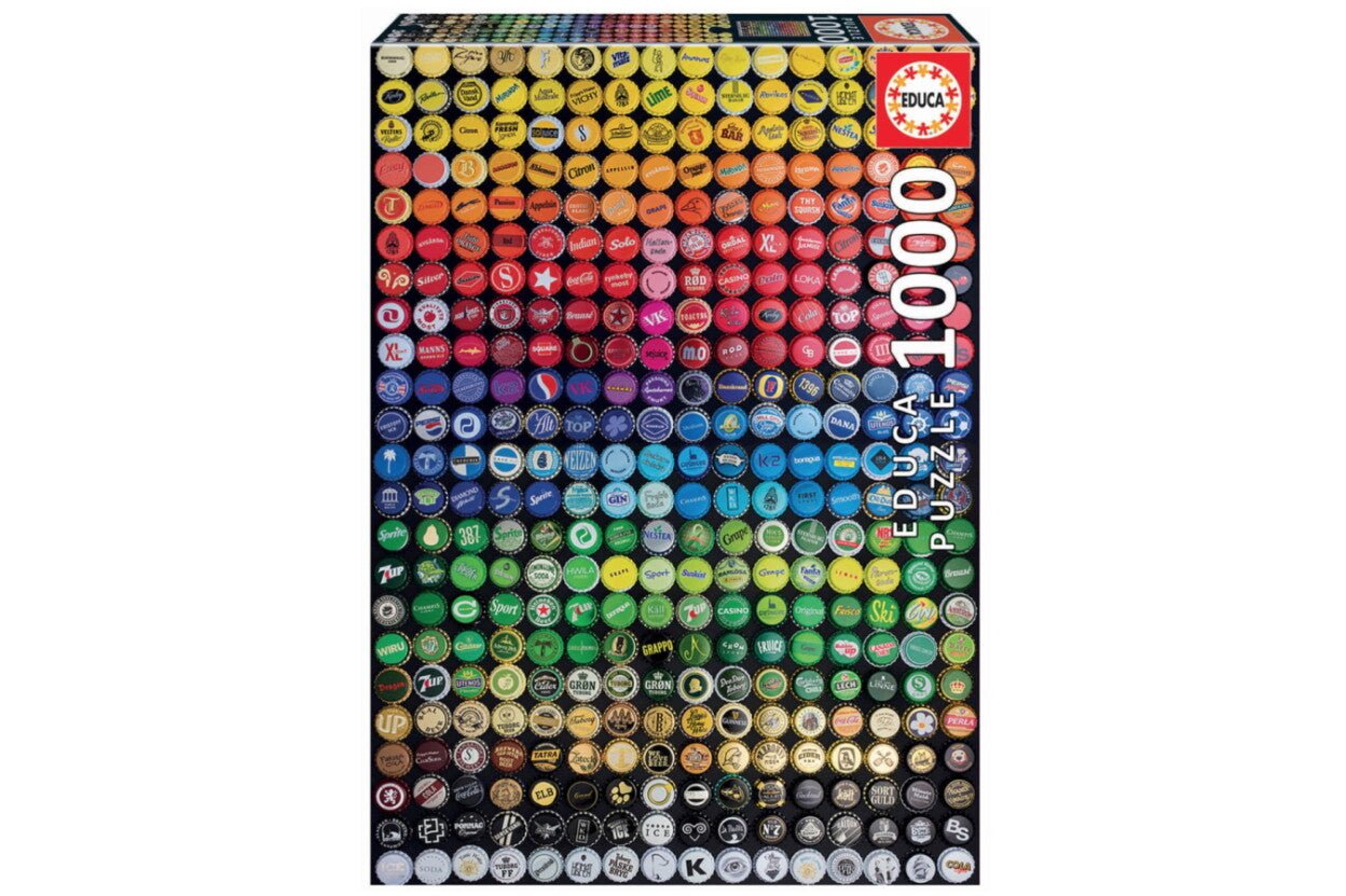 Színkollázs - Kupakok Educa 1000 darabos kirakó puzzle (ED - 19026) - puzzlegarden