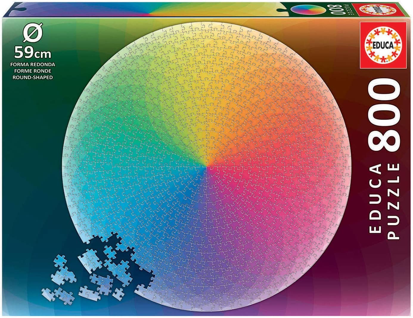 Szivárvány - kör alakú Educa 800 darabos kirakó puzzle (ED - 19033) - puzzlegarden