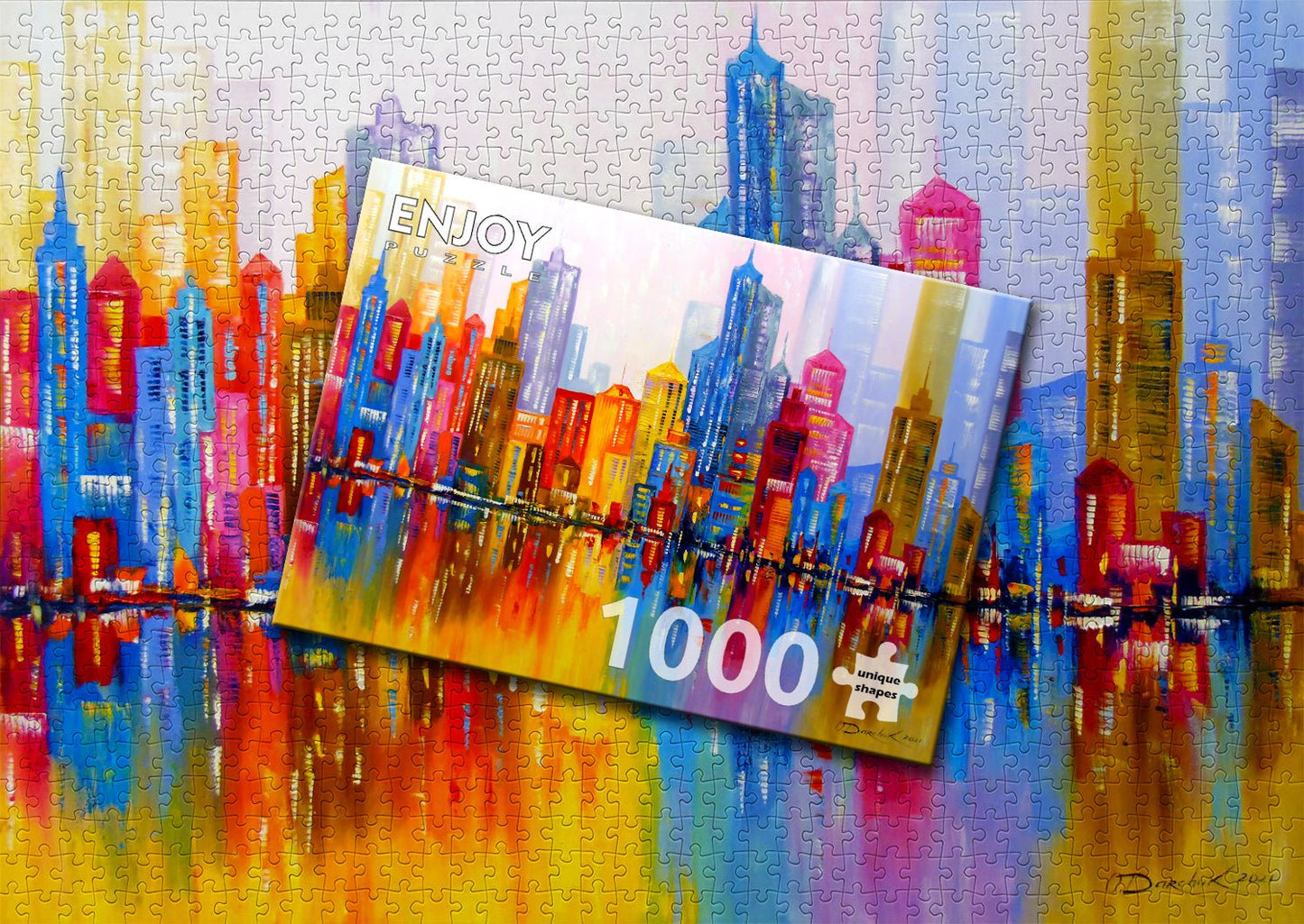 Szívárvány város Enjoy 1000 darabos kirakó puzzle (EN - 1729) - puzzlegarden