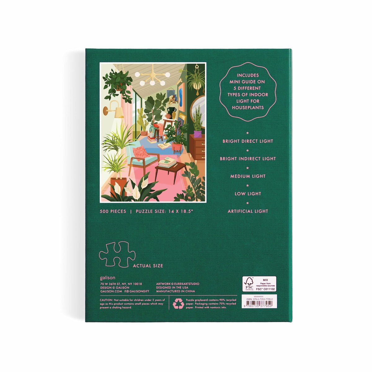 Szobanövények - díszdobozban, aranyfóliás Galison 500 darabos kirakó puzzle (GA - 9780735377950) - puzzlegarden