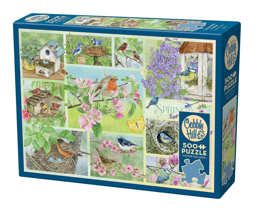 Tavaszi kerti madarak Cobble Hill 500 darabos kirakó puzzle (CH - 45101) - puzzlegarden