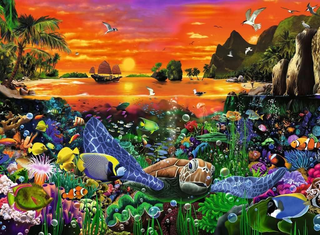Teknős a Zátonyon Ravensburger 500 darabos kirakó puzzle (RA - 16590) - puzzlegarden