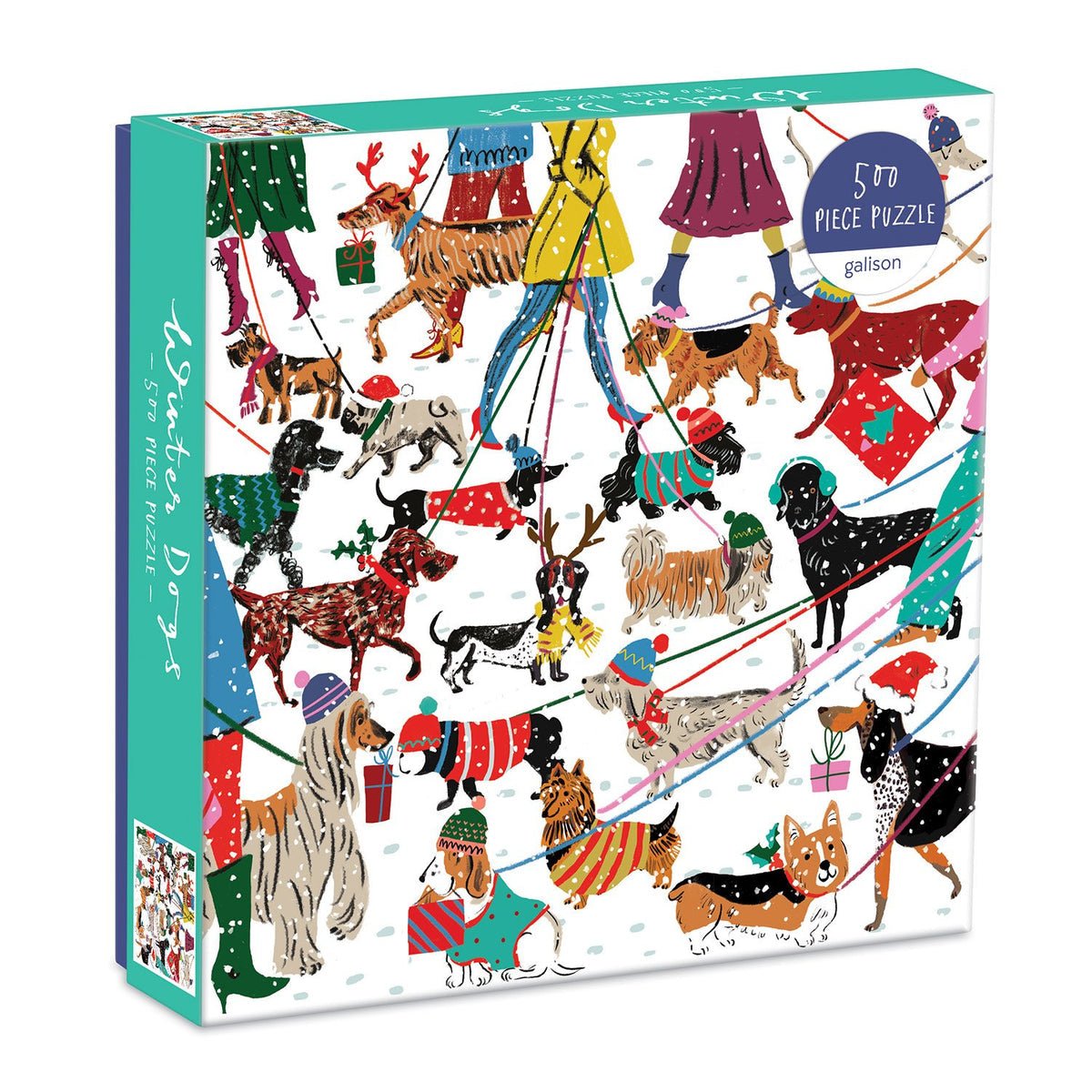 Téli Kutyusok Galison 500 darabos kirakó puzzle (GA - M062320J - 2) - puzzlegarden