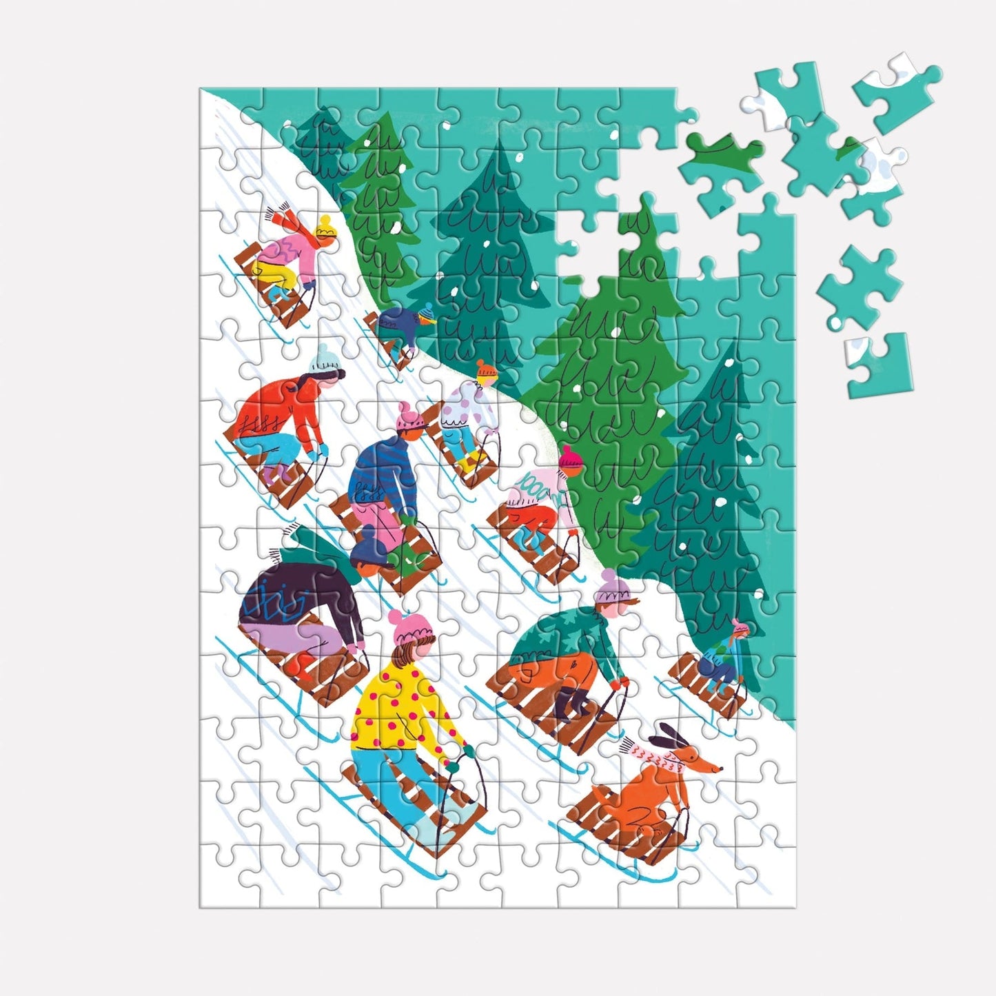 Téli szánkózás - karácsonyfadísz Galison 130 darabos kirakó puzzle (GA - 9780735380233) - puzzlegarden