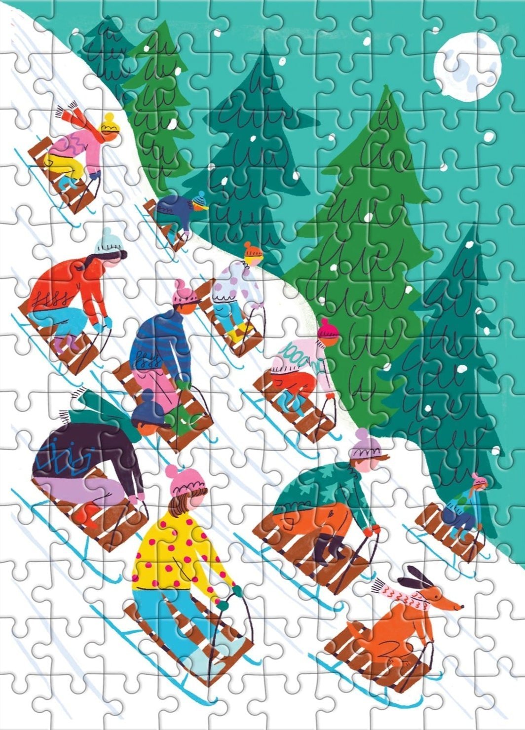 Téli szánkózás - karácsonyfadísz Galison 130 darabos kirakó puzzle (GA - 9780735380233) - puzzlegarden