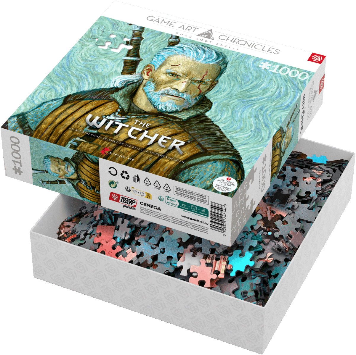 The Witcher - Geralt van Gogh stílusában Good Loot 1000 darabos kirakó puzzle (GL - 5908305247548) - puzzlegarden