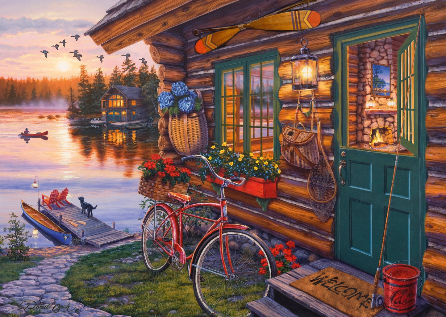 Tóparti kunyhó kerékpárral Schmidt Spiele 1000 darabos kirakó puzzle (SCH - 58531) - puzzlegarden