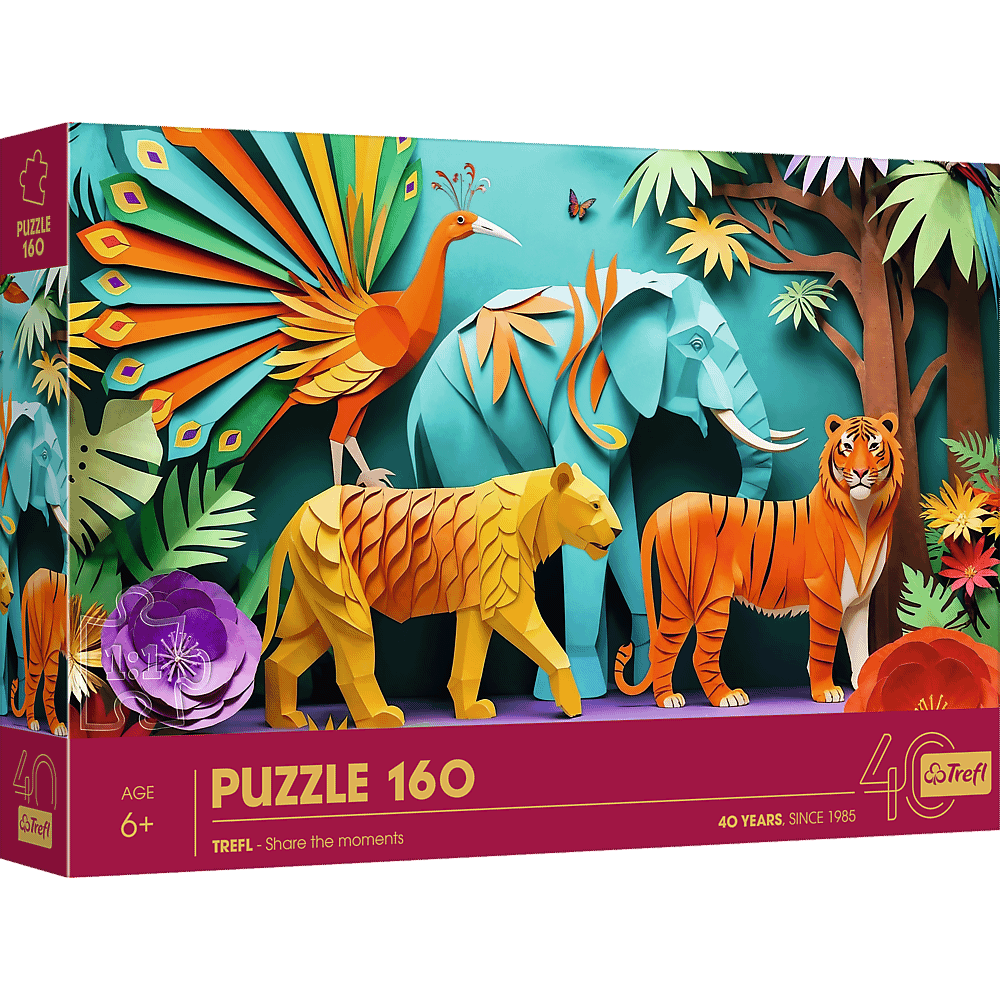Trefl 40 Éves Jubileum – Papírművészet: Dzsungel Trefl 160 darabos kirakó puzzle (TR - 40051) - puzzlegarden