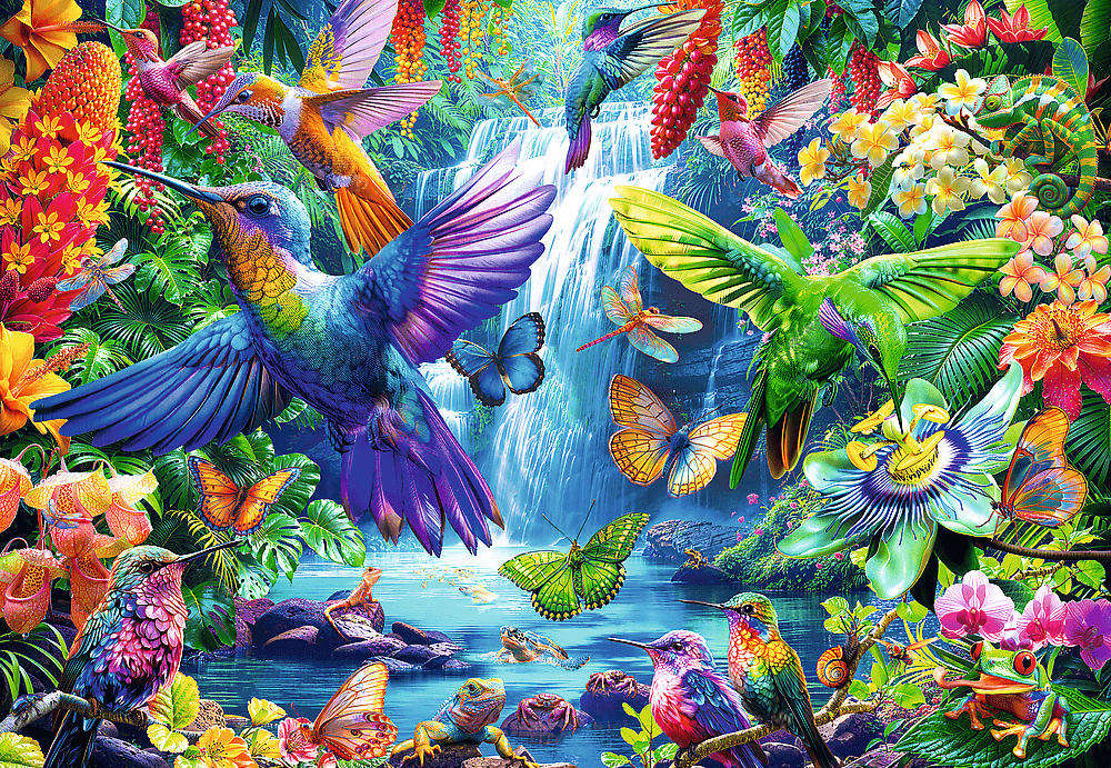 Trópusi kolibrik Trefl 1000 darabos kirakó puzzle (TR - 10880) - puzzlegarden