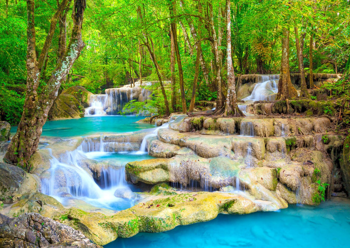 Türkíz Vízesés, Thaiföld Enjoy 1000 darabos kirakó puzzle (EN - 2067) - puzzlegarden
