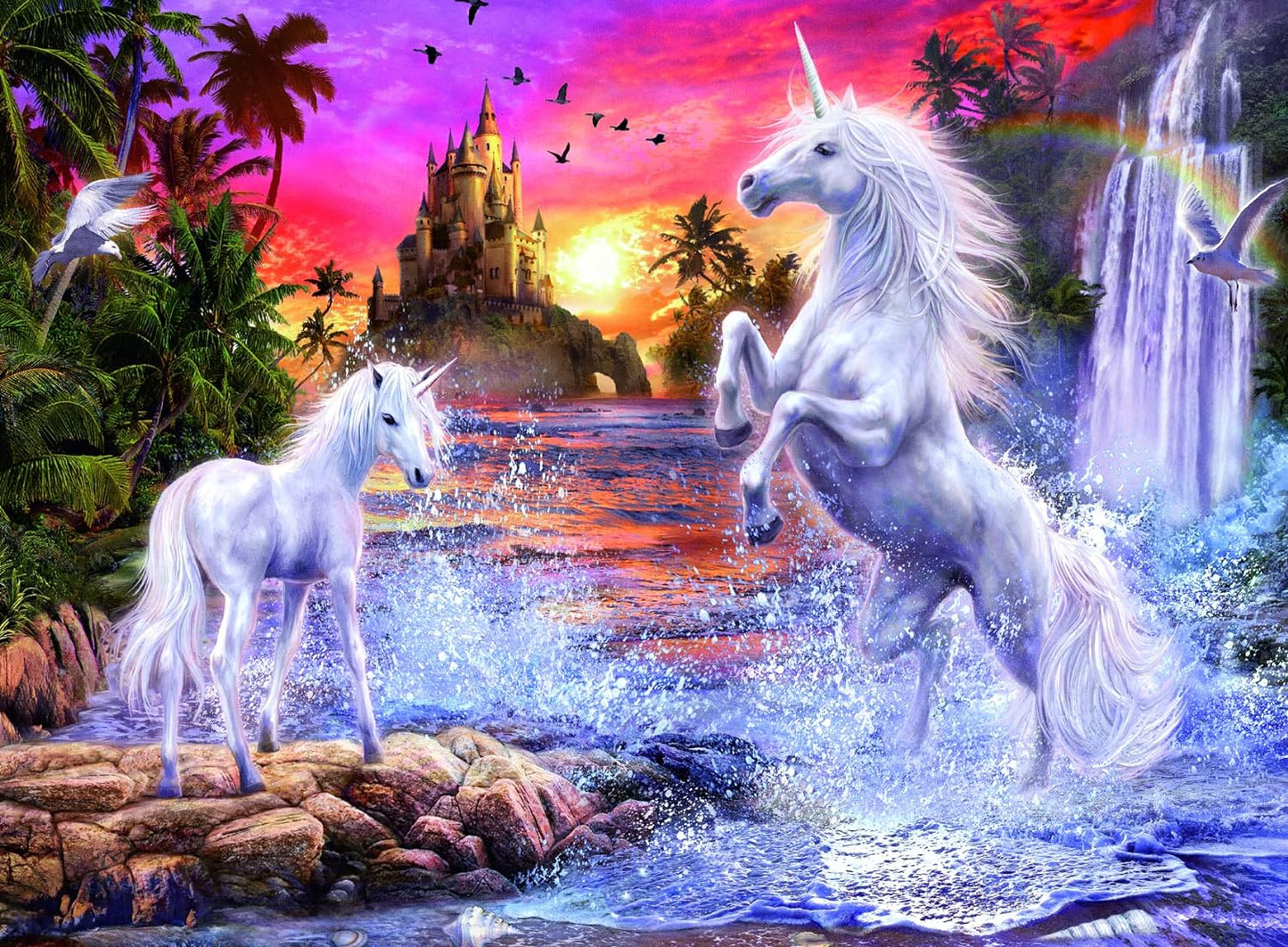 Unicornisok a folyóparton - sötétben világít Ravensburger 500 darabos kirakó puzzle (RA - 17277) - puzzlegarden