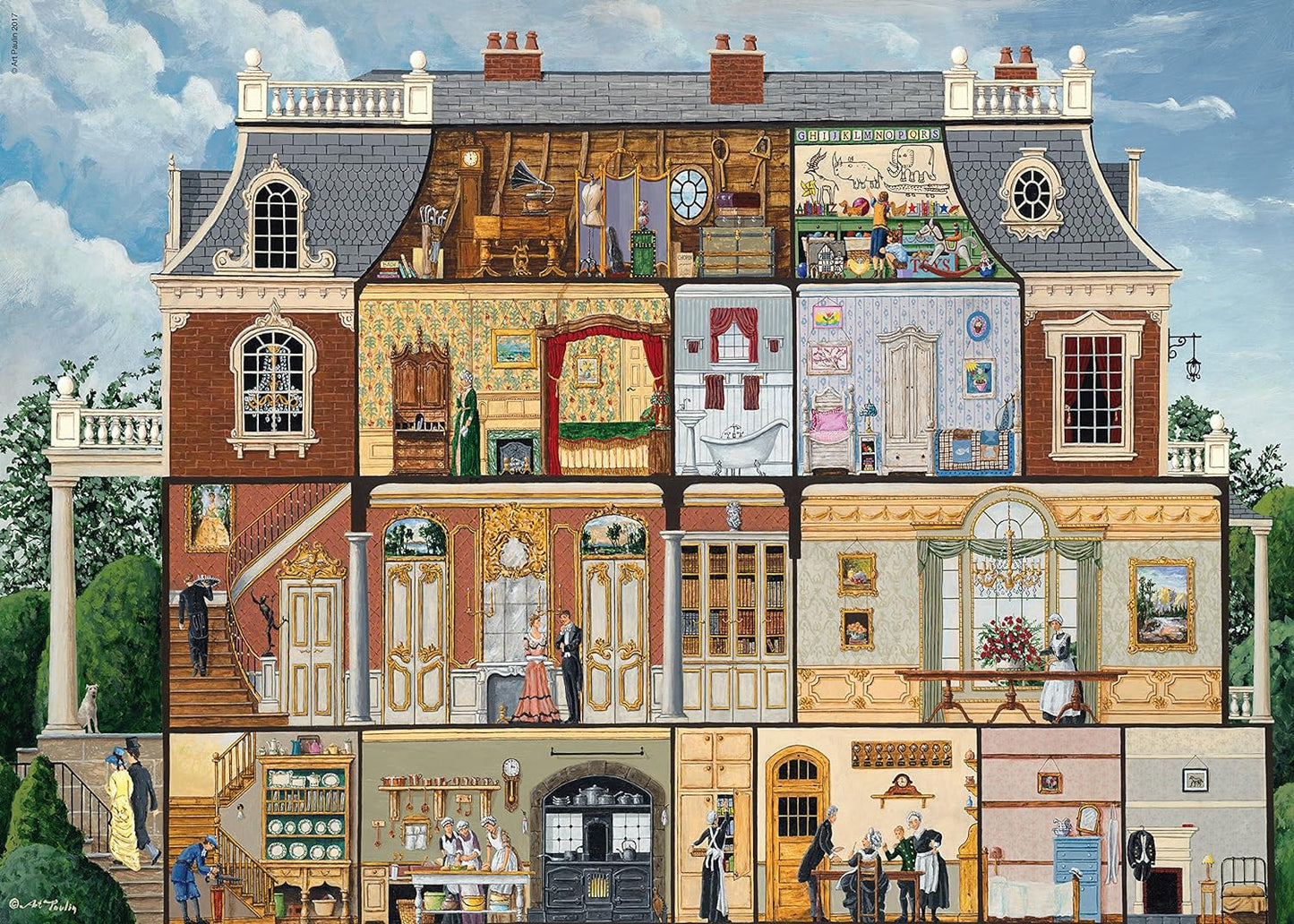 Upstairs, Downstairs Ravensburger 1000 darabos kirakó puzzle (RA - 19802) - puzzlegarden