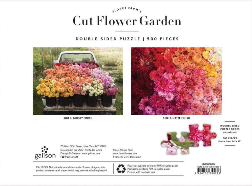 Vágott Virágok - kétoldalas Galison 500 darabos kirakó puzzle (GA - M052520Q - 1) - puzzlegarden