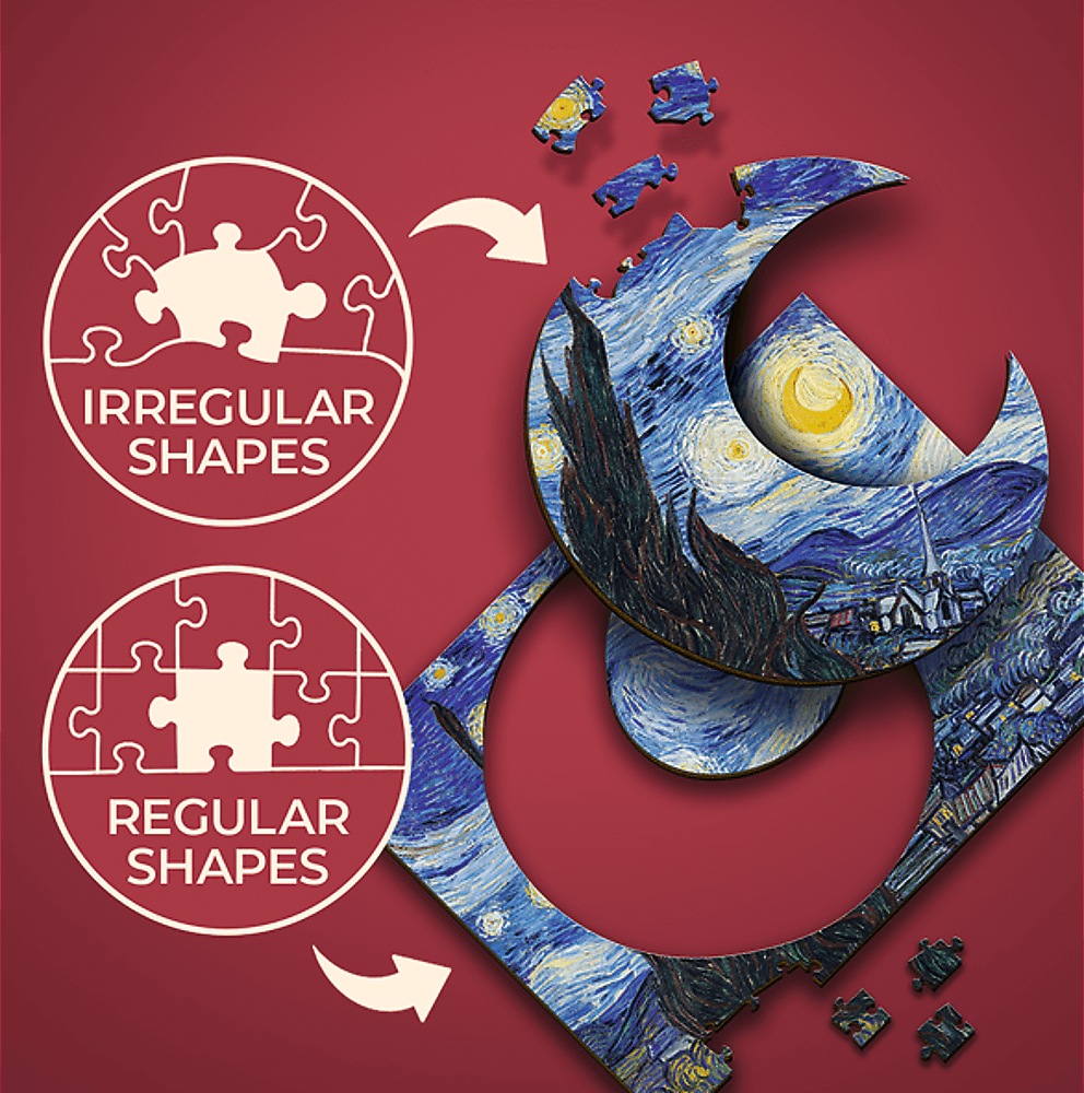 Van Gogh - Csillagos Éj - FA Kirakó! Trefl Wood Craft 200 darabos kirakó puzzle (TR - 20248) - puzzlegarden