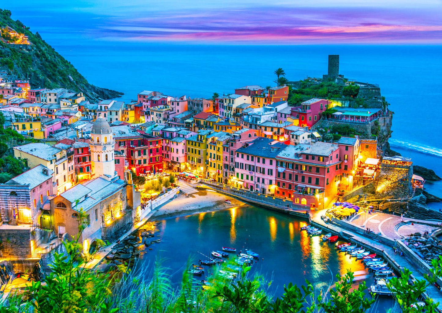 Vernazza alkonyatkor, Dolomitok, Olaszország Enjoy 1000 darabos kirakó puzzle (EN - 2080) - puzzlegarden