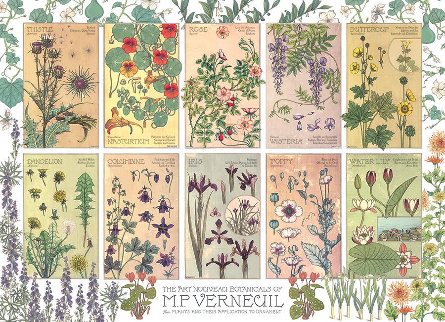 Verneuil - Botanikai rajzok Cobble Hill 1000 darabos kirakó puzzle (CH - 40191) - puzzlegarden