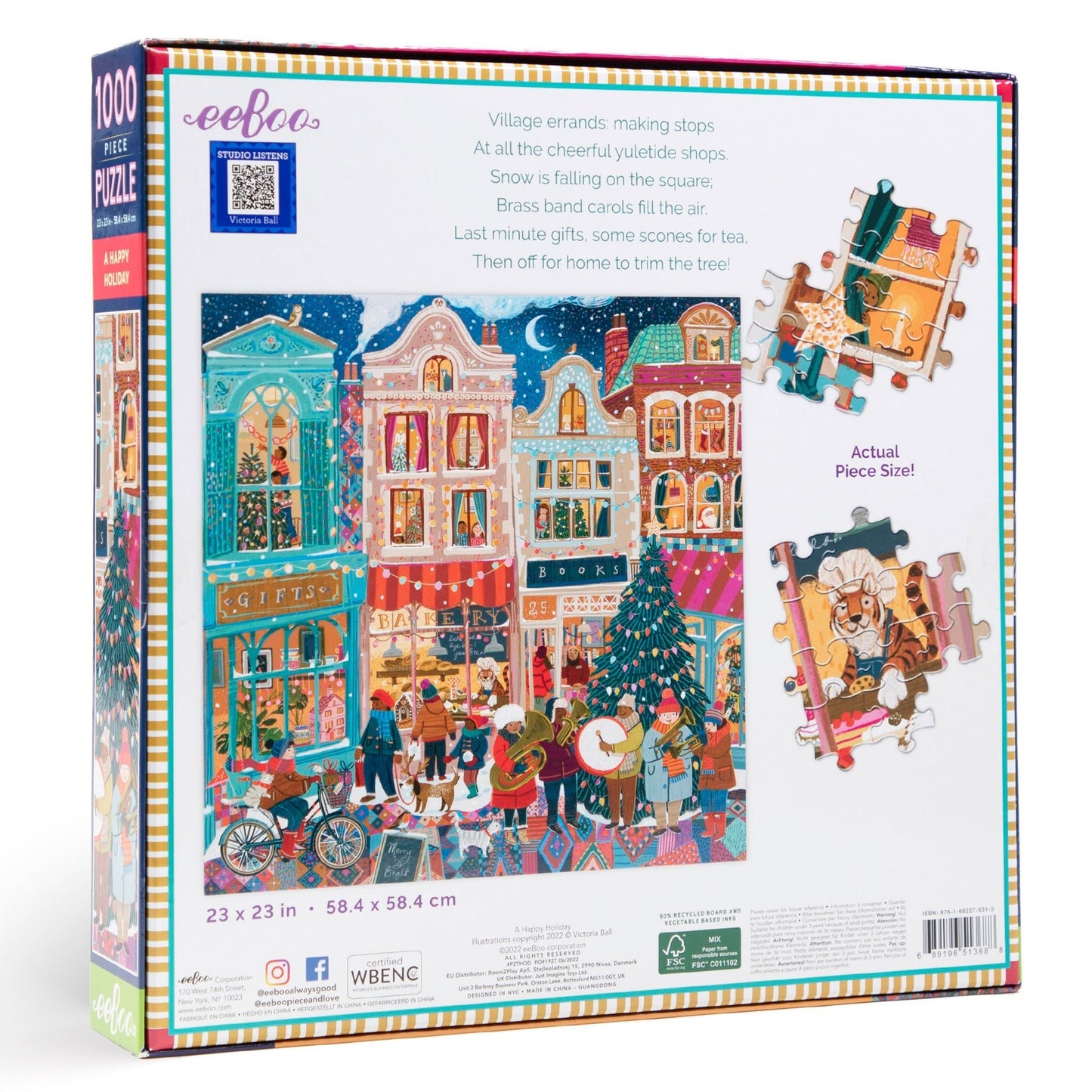 Vidám Ünnepek Eeboo 1000 darabos kirakó puzzle (EB - PZTHOD) - puzzlegarden