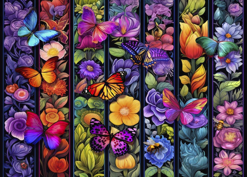 Virágok és pillangók Bluebird 1500 darabos kirakó puzzle (BB - F - 90596) - puzzlegarden