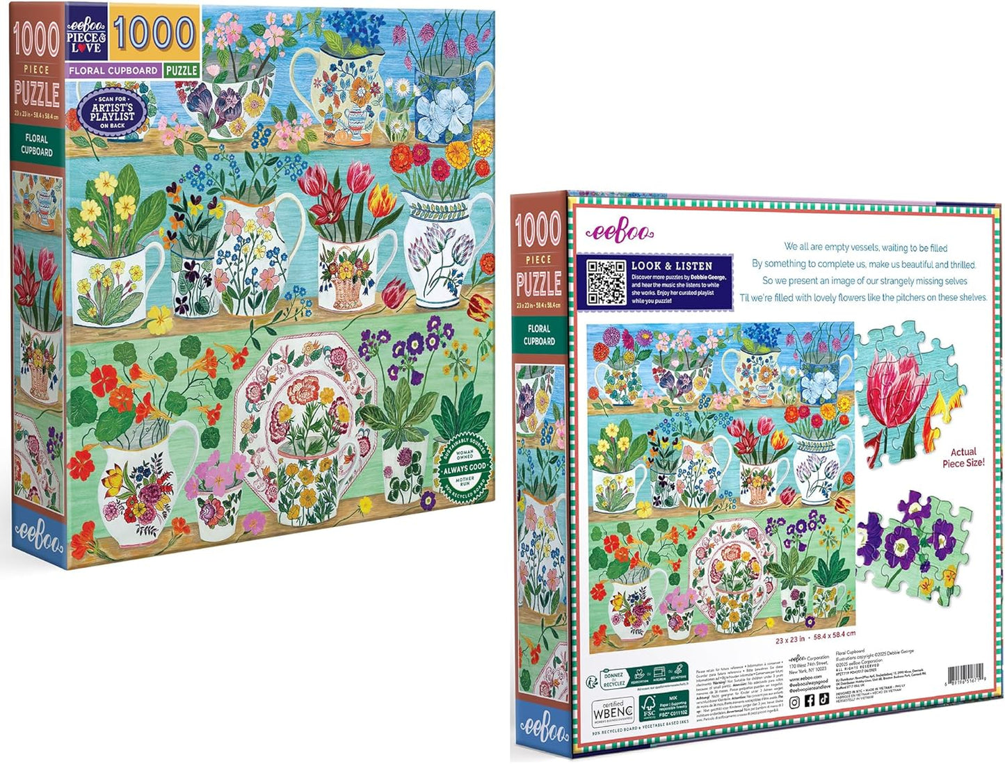 Virágos kredenc Eeboo 1000 darabos kirakó puzzle (EB-PZT719) - puzzlegarden