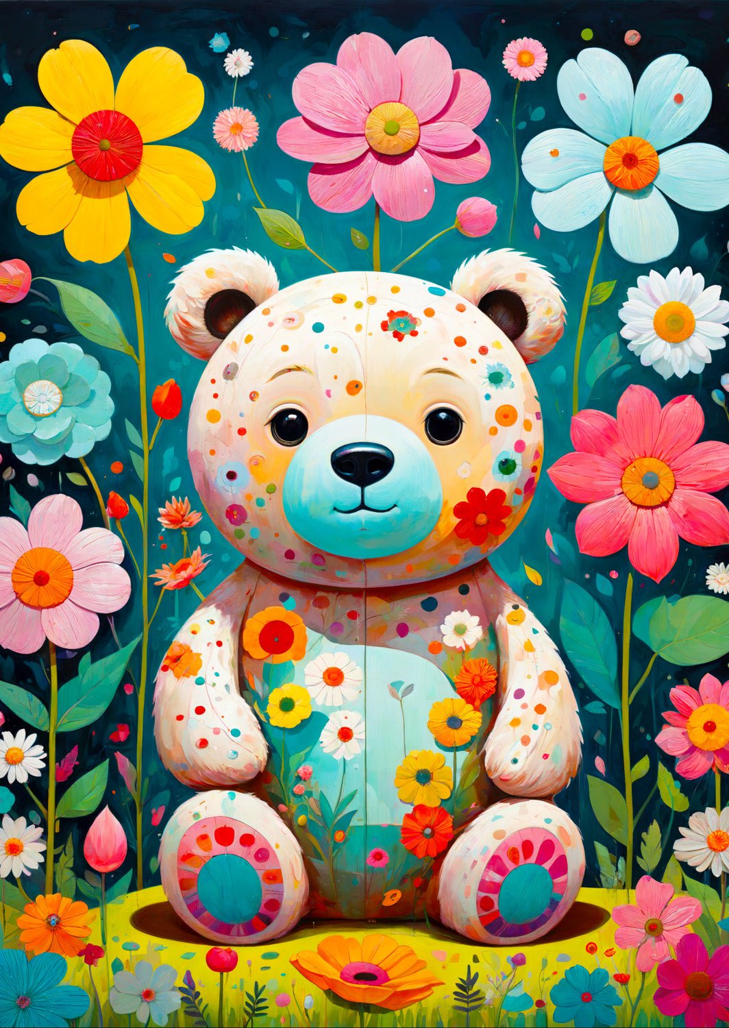 Virágos Teddy mackó Enjoy 1000 darabos kirakó puzzle (EN - 2150) - puzzlegarden