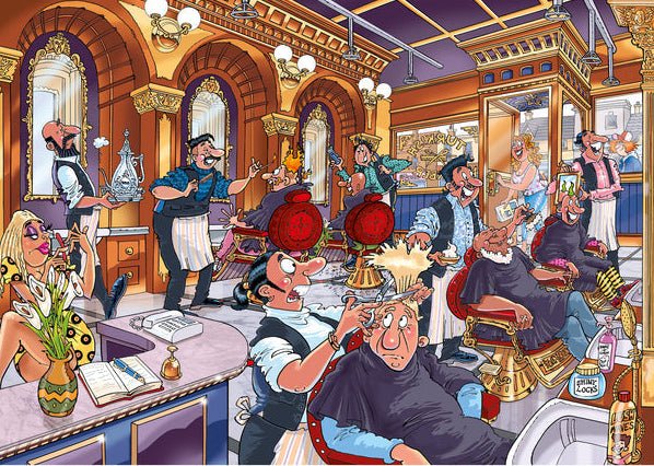 Wasgij? - Mystery Puzzle Nr. 27 - Éles borotválás! Jumbo 1000 darabos kirakó puzzle (JU - 1110100337) - puzzlegarden