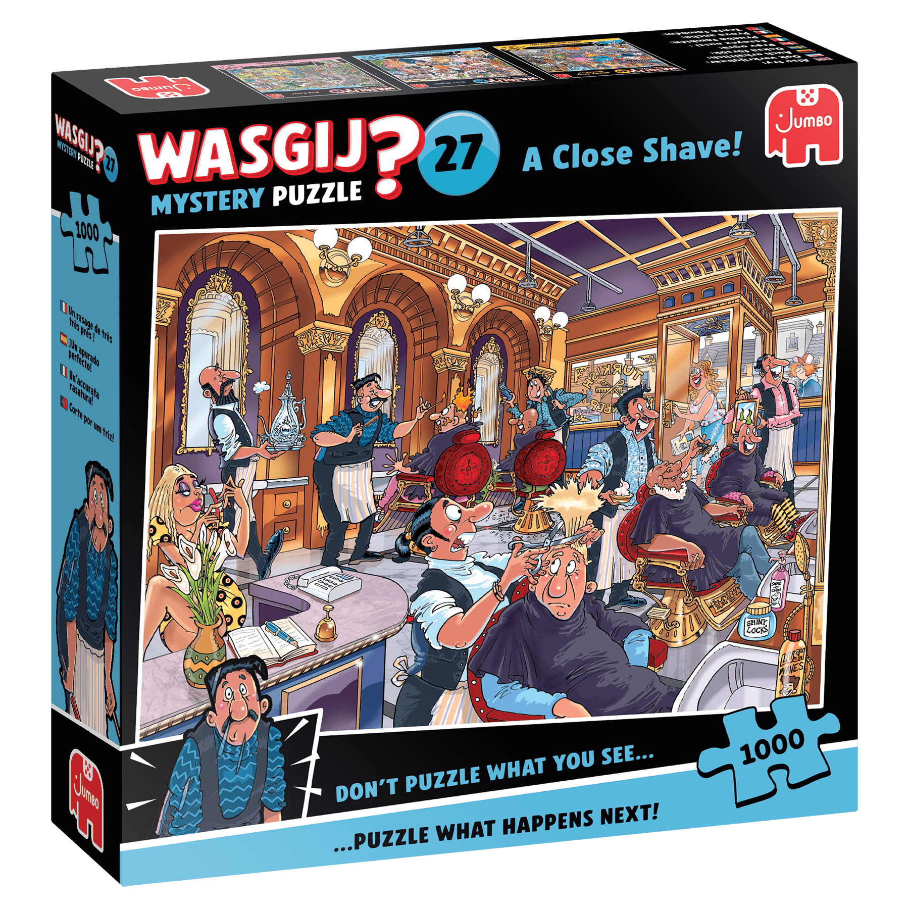 Wasgij? - Mystery Puzzle Nr. 27 - Éles borotválás! Jumbo 1000 darabos kirakó puzzle (JU - 1110100593) - puzzlegarden