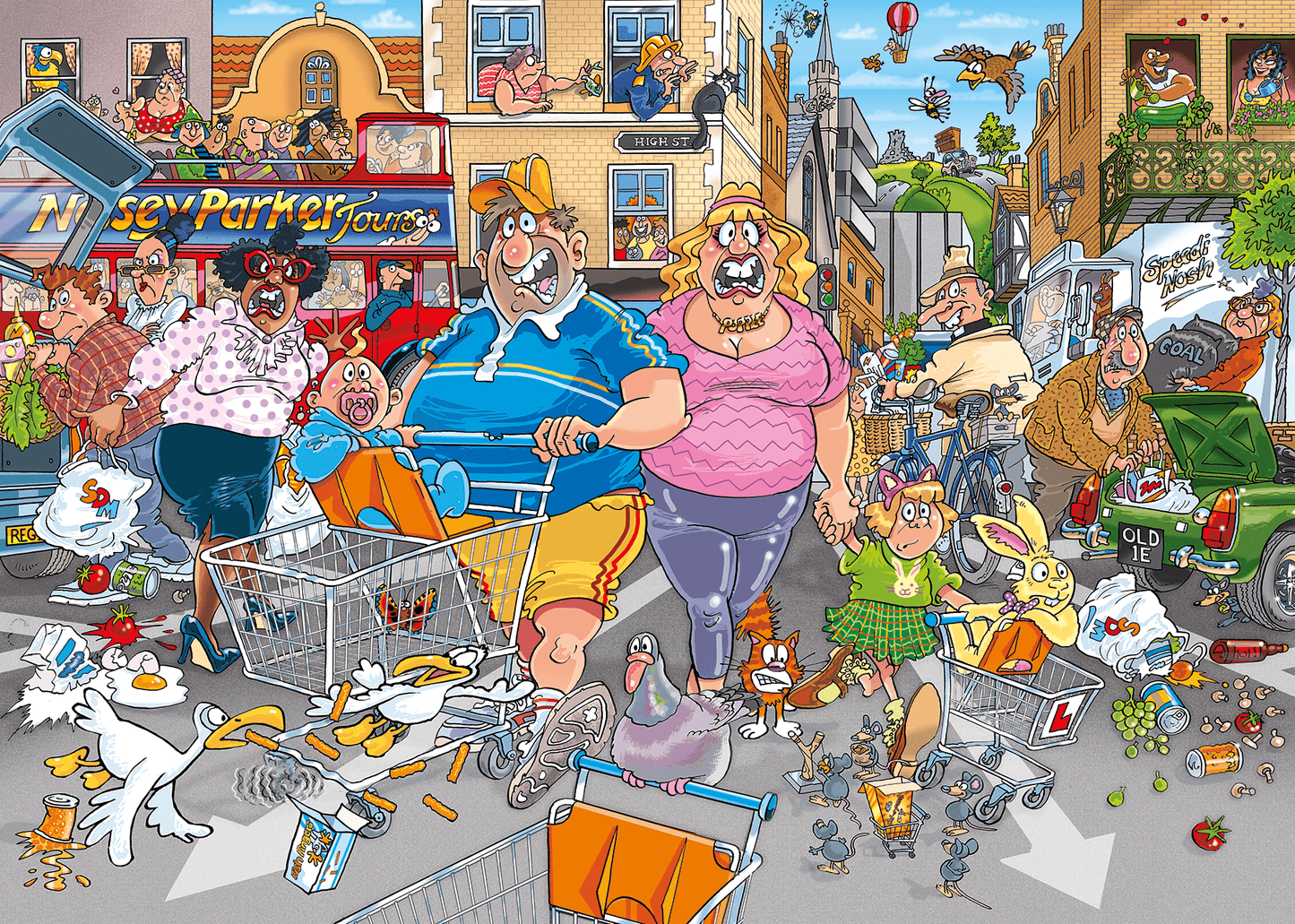 Wasgij Original 46 – Káosz a középső sorban! Jumbo 1000 darabos kirakó puzzle (JU - 1110100505) - puzzlegarden