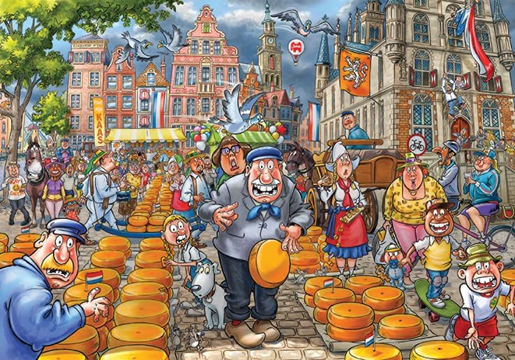 Wasgij? - Original Puzzle Nr. 38 - Piaci zűrzavar! Jumbo 1000 darabos kirakó puzzle (JU - 25010) - puzzlegarden