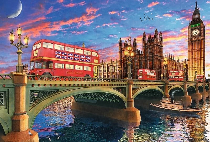 Westminster - palota, Big Ben, London - Fa kirakó Trefl Wood Craft 500 darabos kirakó puzzle (TR - 20155) - puzzlegarden