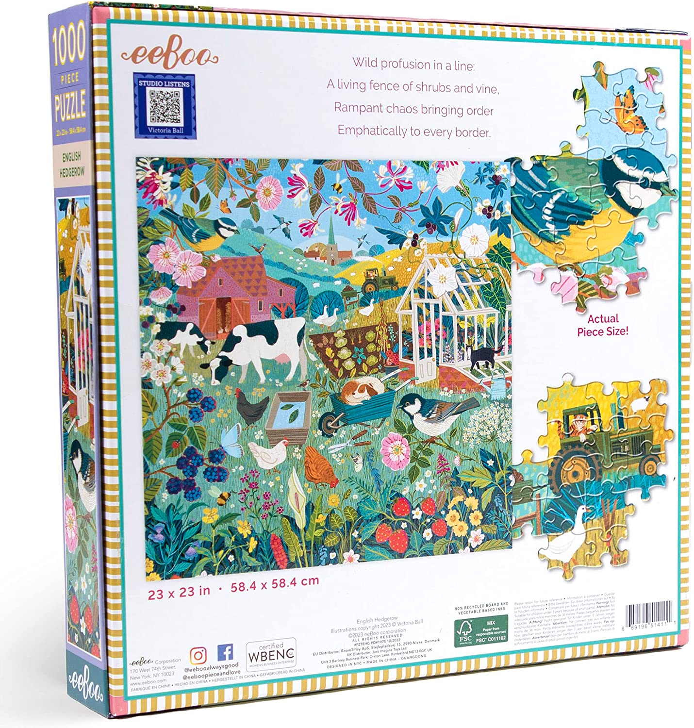 Az Angol Sövény Eeboo 1000 darabos kirakó puzzle (EB - PZTEHG) - puzzlegarden