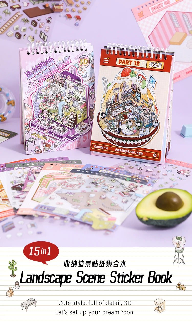 15 in 1 Matricakönyv Lila - matricajelenet Simno 15 darabos kirakó puzzle (SN-6941776322153) - puzzlegarden