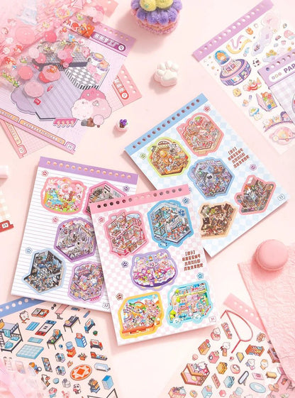 15 in 1 Matricakönyv Rózsaszín - matricajelenet Simno 15 darabos kirakó puzzle (SN-6941776327363) - puzzlegarden