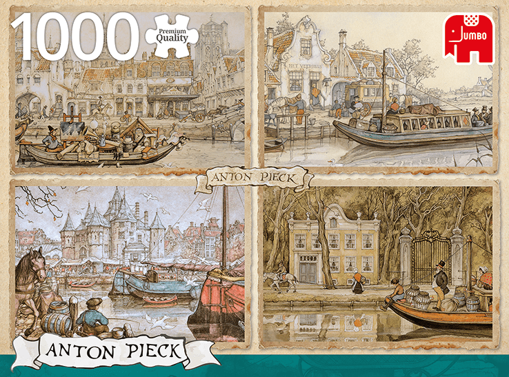 Anton Pieck - Hajók a Csatornán Jumbo 1000 darabos kirakó puzzle (JU-18855 8710126188552) - puzzlegarden