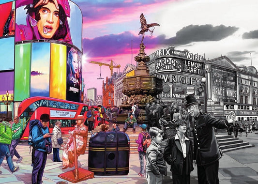 Akkor és Most - Piccadilly Circus, London Ravensburger 1000 darabos kirakó puzzle (RA - 16570) - puzzlegarden