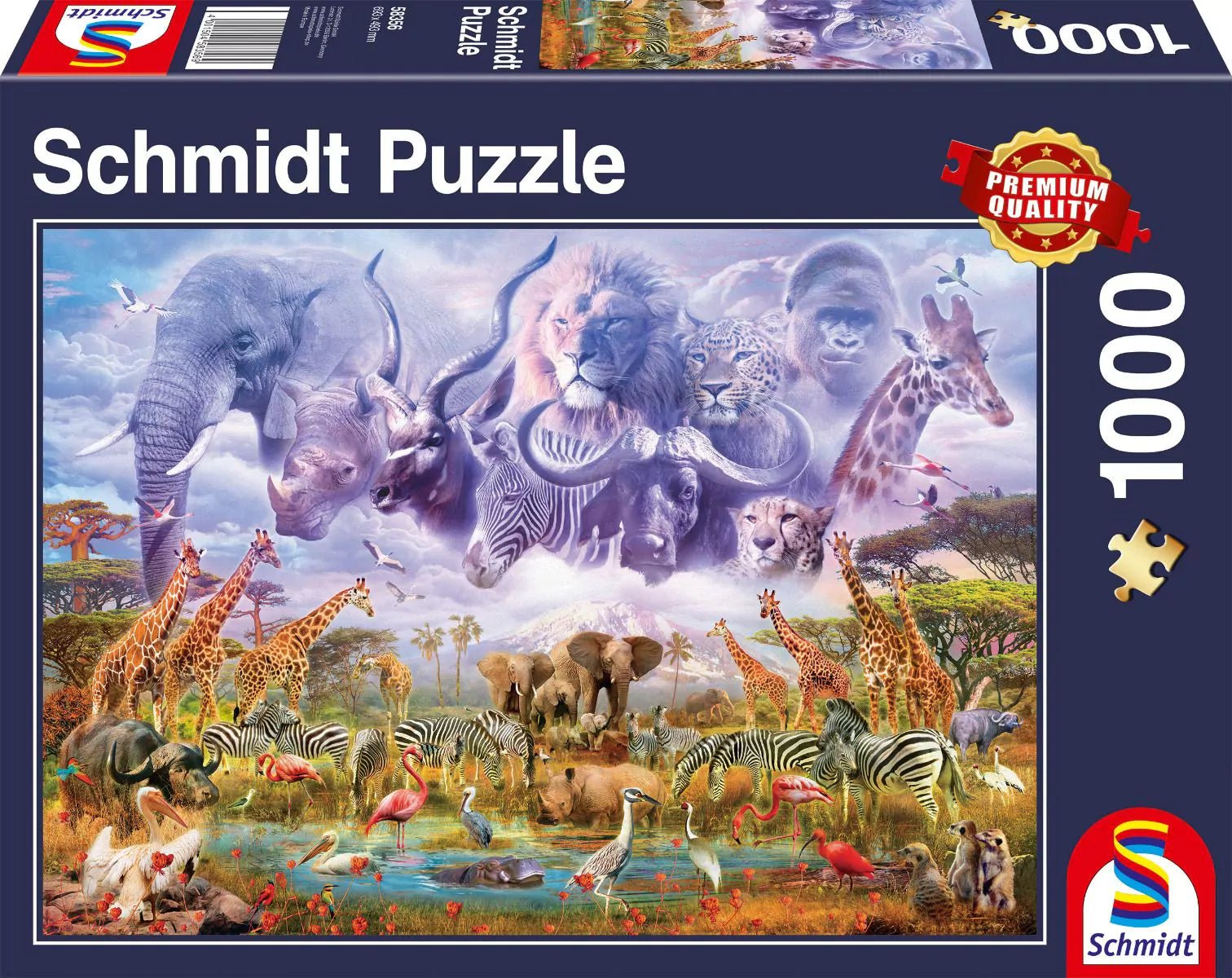 Állatok a víznyelőnél Schmidt 1000 darabos kirakó puzzle (SCH-58356 4001504583569) - puzzlegarden