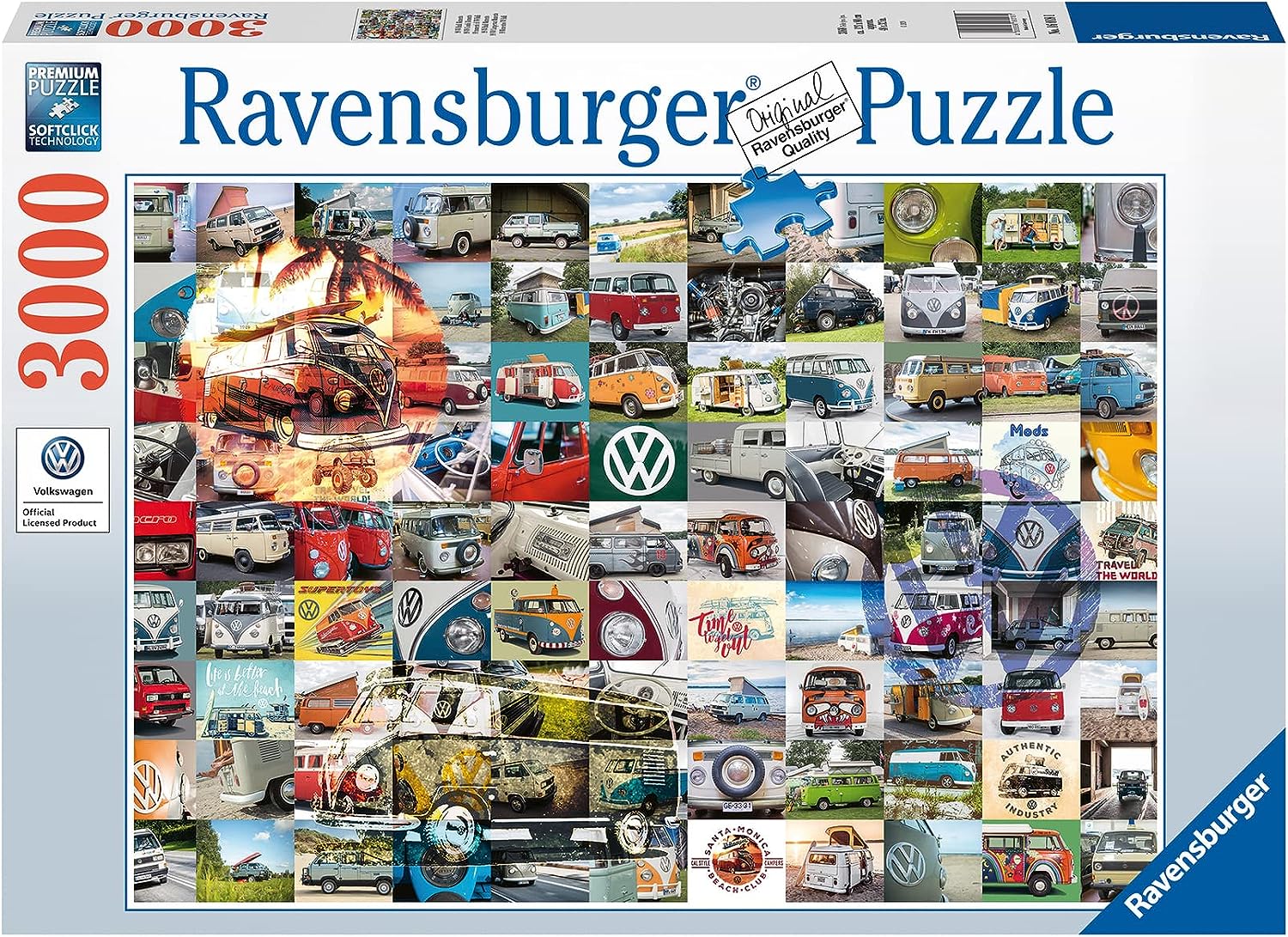 99 Volkswagen Kisbusz Ravensburger 3000 darabos kirakó puzzle (RA-16018 4005556160181) - puzzlegarden