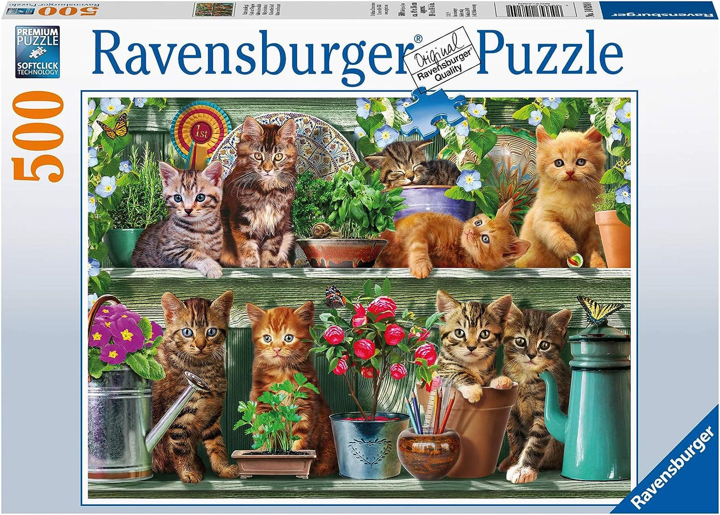 Cats on the Shelf 500 darabos Ravensburger puzzle kirakó (14824)