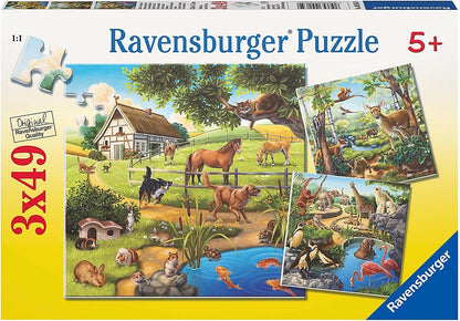 A körülöttünk lévő állatok - 3x49 Ravensburger 49 darabos kirakó puzzle (RA-09265 4005556092659) - puzzlegarden