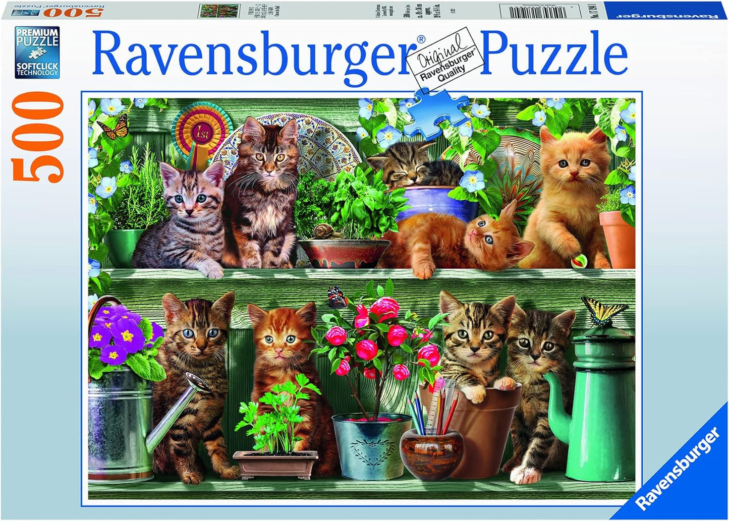 Cicák a polcon Ravensburger 500 darabos kirakó puzzle (RA-17194 4005556171941) - puzzlegarden