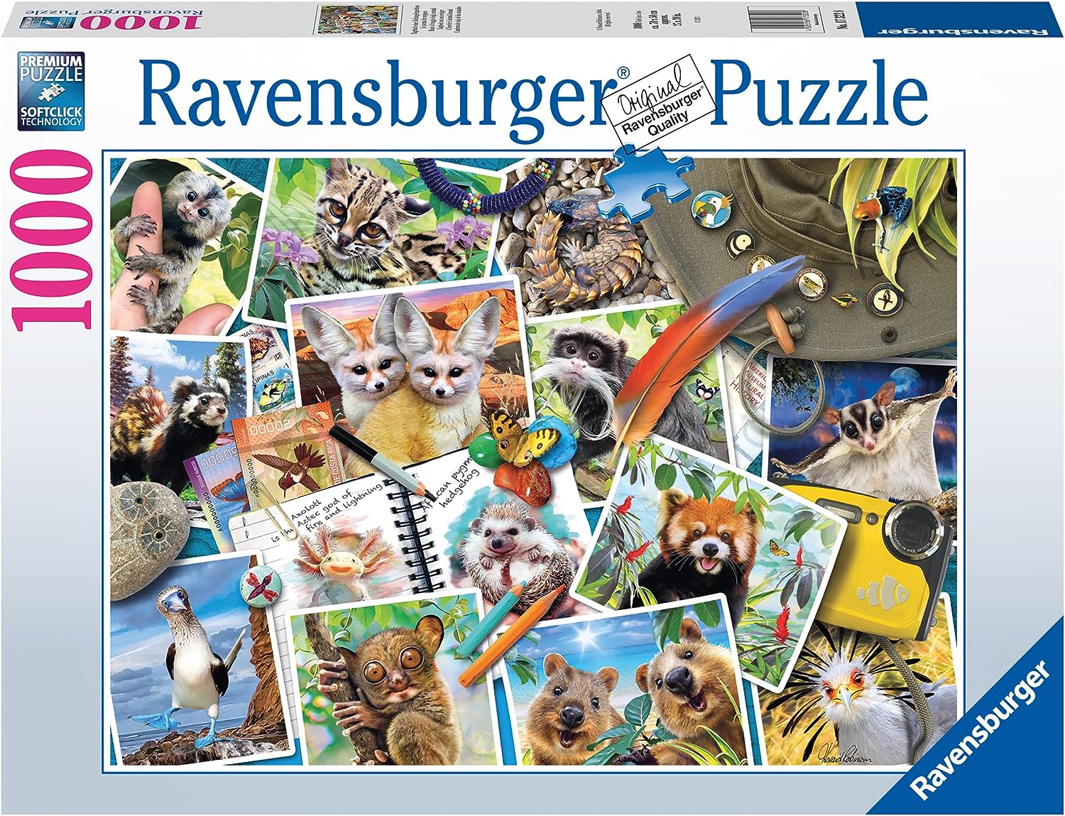 A Traveler's Animal Journal 1000 darabos Ravensburger puzzle kirakó (17322)