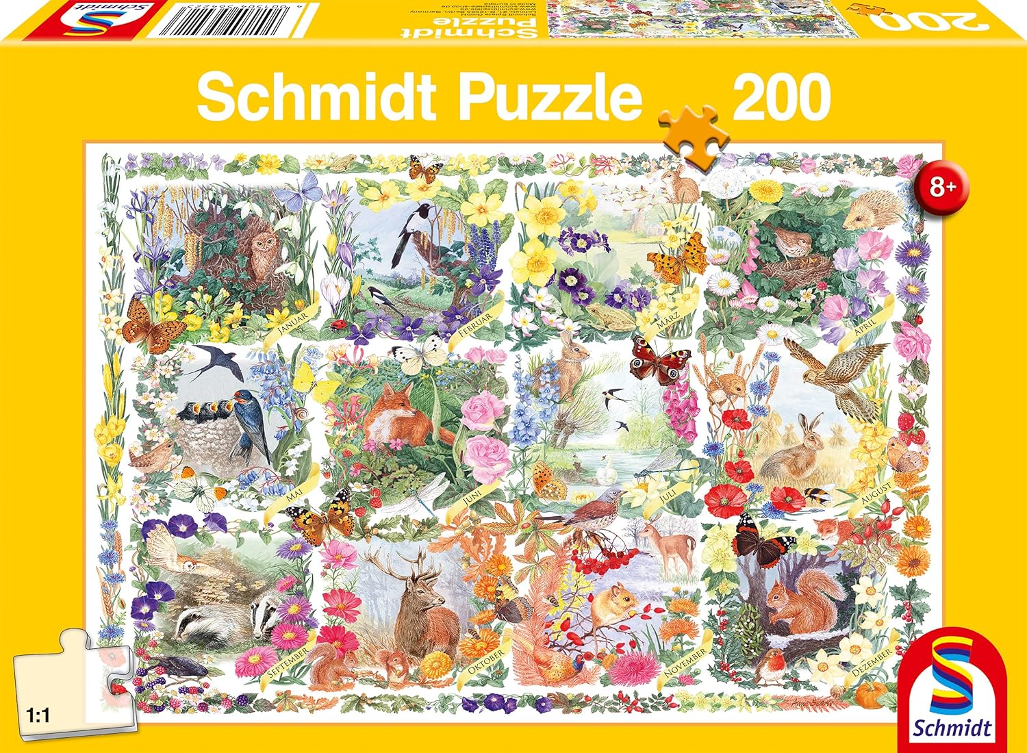 A hónapok állatai Schmidt 200 darabos kirakó puzzle (SCH-56422 4001504564223) - puzzlegarden