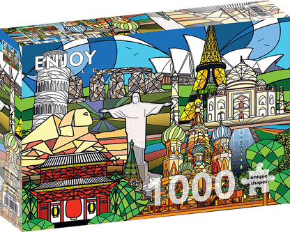 A Világ Nevezetességei ENJOY 1000 darabos kirakó puzzle (EN-2054 5949194020546) - puzzlegarden