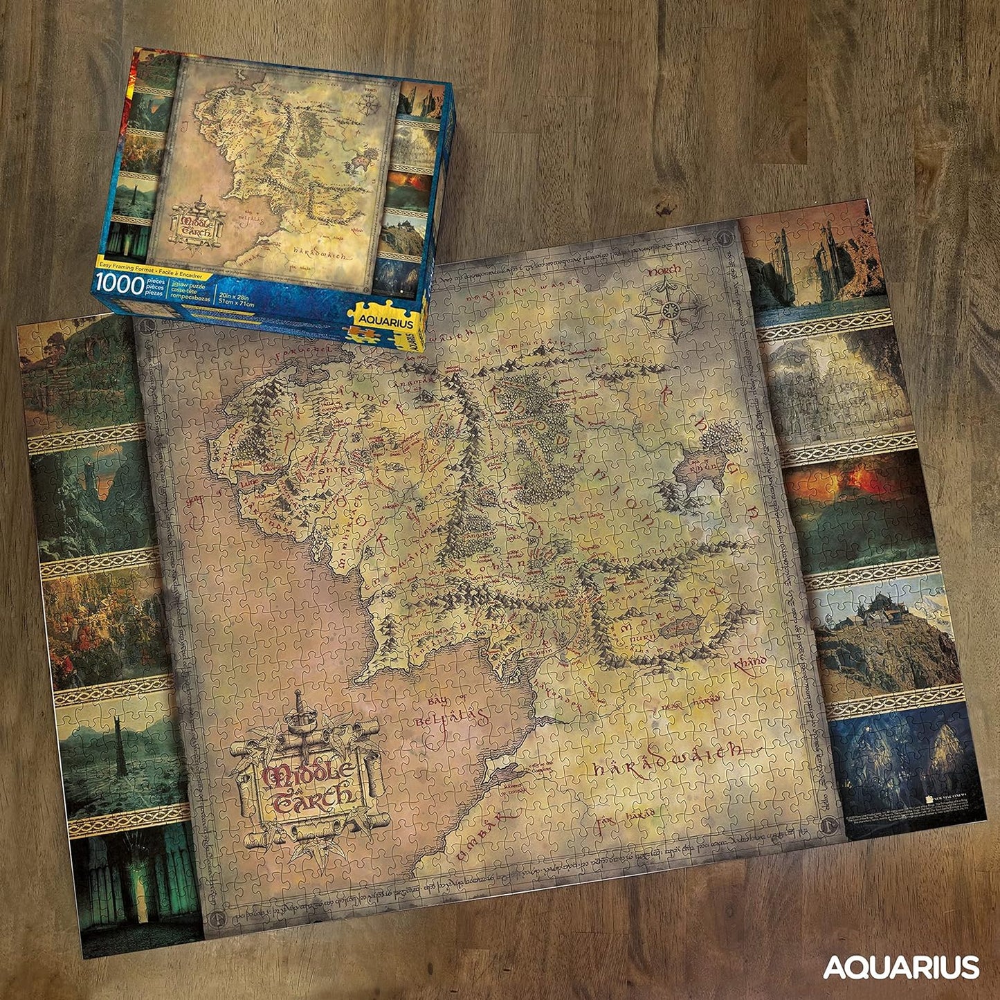 A Gyűrűk Ura - Középfölde Térkép Aquarius 1000 darabos kirakó puzzle (AQ - 65370 840391148840) - puzzlegarden