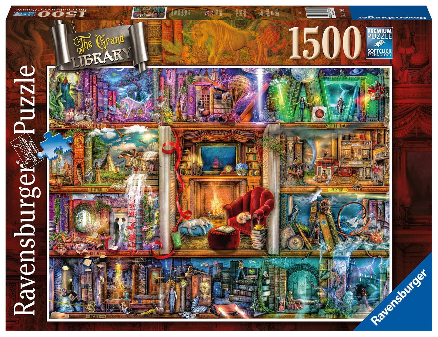 A Nagy Könyvtár - kisebb dobozos Ravensburger 1500 darabos kirakó puzzle (RA - 12000190 4005555001904) - puzzlegarden