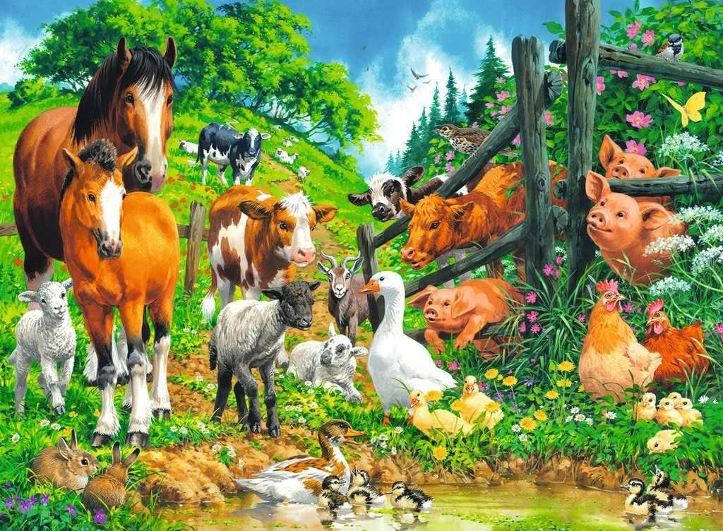 Állatok a kerítésnél Ravensburger 100 darabos kirakó puzzle (RA - 10689 4005556106899) - puzzlegarden