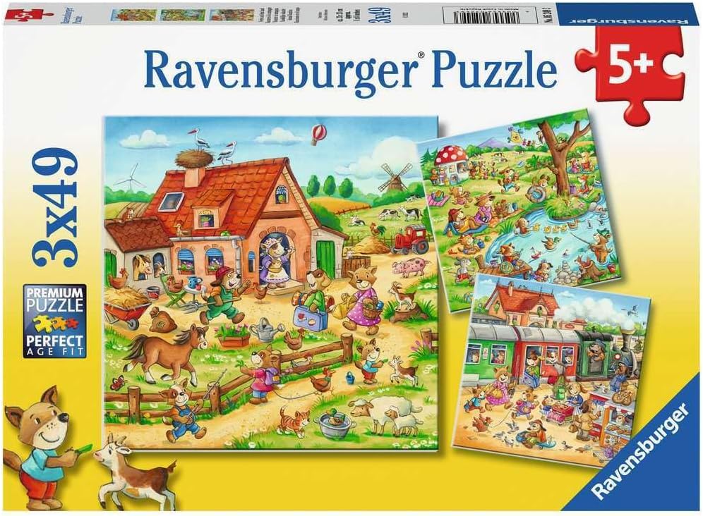 Állatok Vakáción - 3x49 Ravensburger 49 darabos kirakó puzzle (RA-05249) - puzzlegarden